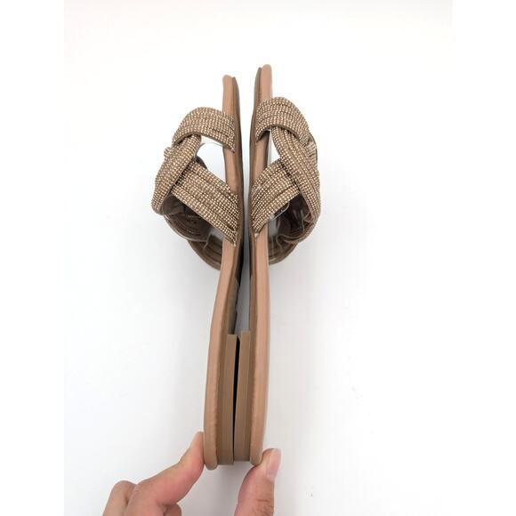 Abound Imani Flat Sandals Rhinestone Slip-On Women's Tan Mocha Size US7.5 - Picture 6 of 10